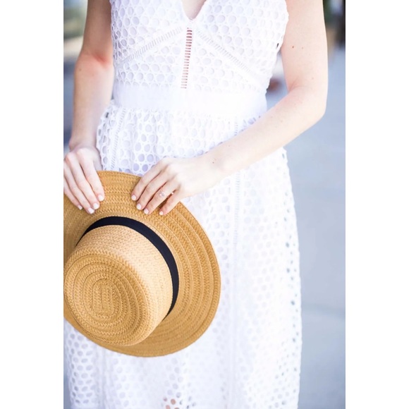 Abercrombie & Fitch Dress White Eyelet Midi Sleeveless Lace - Picture 3 of 10